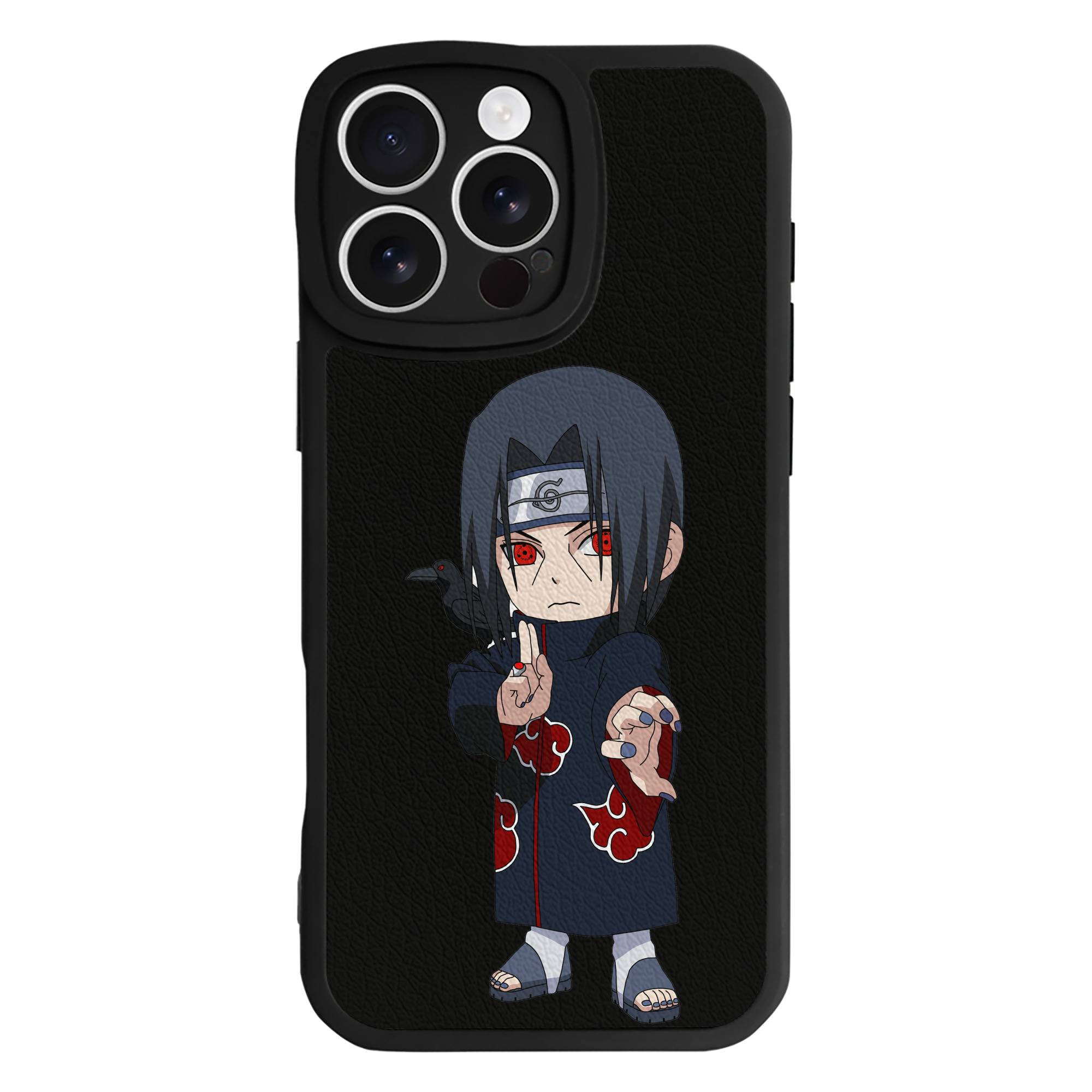 （画像用） NARUTO -ナルト- うちは イタチ Uchiha Itachi 【iPhone 16シリーズ対応】シリコンスマホケース（レザー調） 材質：シリコン